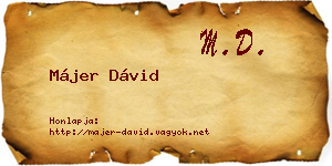 Májer Dávid névjegykártya